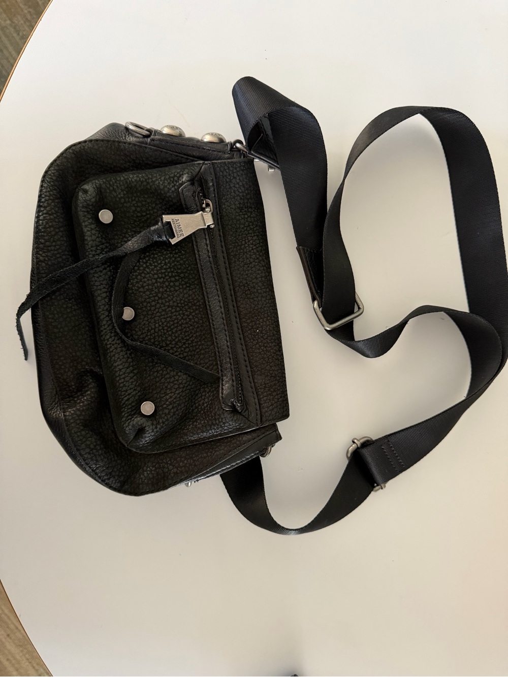 Aimee Kestenberg Black Leather Crossbody Clutch
